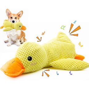 لعبة Dog Duceaky Ducky ، 2025 بطّ هادئ قوي للكلاب مع القلق الانفصال ، وسادة البط للنوم ، وأسنان لعبة مضغ تفاعلية نظيفة مع الإغاثة من القلق الصوتي-(أصفر)
