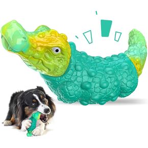 Dog Toys for Aggressive Chewers - Indestructible Dog Toy Squeaky Chew Toys for Large and Medium Breeds to Keep Them Busy, Bacon Flavor (Azure Blue)
