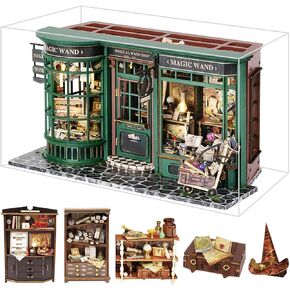 DIY Miniature Dollhouse Kit, Holo Magic City DIY Miniature House kit Wooden Dollhouse Kit, DIY Mini House kit for Adults to Build