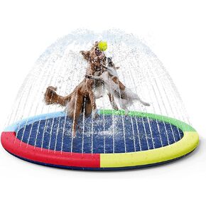 وسادة Splash for Dog ، 67 '' 'Non Slip Shiceen Sprinkler Pool Play Outdoor Play Play ، ألعاب مياه الفناء الخلفي الصيفي للجرو الكبير للحيوانات الأليفة