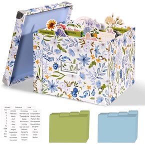 2 Pack Collapsible Greeting Card Storage Box Organizer with 16 Dividers and Sticker Greeting Card Keeper for 6x8 Holiday Birthday Photos Recipes Envelopes