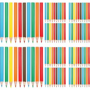 600 PCS Mini Colored Pencils 3.5 بوصة محمولة قصيرة اللون أقلام التلوين بلون رصاص قبل الرسم شحذ القلم الرصاص ، 6 ألوان متنوعة