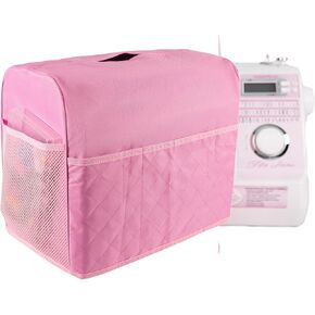 Sewing Machine Cover with Storage Pockets,Pink Sewing Machine Cover Compatible with Most Standard Singer&Brother Sewing Machines