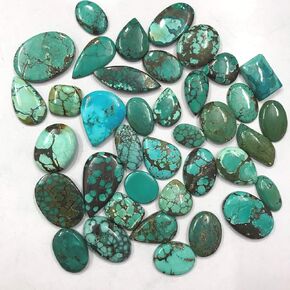 GEMKORA™ 100 carats Genuine Tibetan Turquoise Gemstones Wholesale Cabochons Lot, Jewelry Making Loose Gemstone, Polished Gems, DIY, Wire Wrapping, Healing Crystals, Bulk Gemstone, Birthstone Crystals