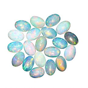 4 PCS ، 6 × 4 مم ، Yashee Natural Ethiopian Opal ، Fire Play Opal Cabochon ، شكل بيضاوي ، صنع مجوهر