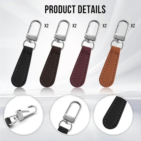 Deoward Zipper Pull Plug Leather Handle Leather Beach Repair Tab for Luggage ، و Backpacks ، و Superves ، و Sweets ، و Expres ، و Handbags (8 PCS) in Kuwait