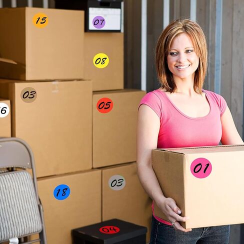 4'' Round Large Colored Moving Labels-10 Colors,Pack of 150 Circle Labels. (10 Colors, 150 Sheets) in Kuwait