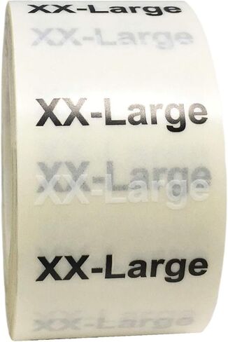 Large Modern Clothing Labels Size Strip Stickers for Retail Apparel 1.25 x 5 Inch 125 Adhesive Stickers in Saudi Arabia