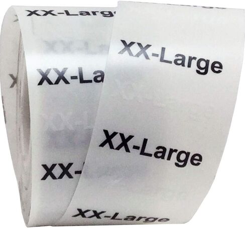 Large Modern Clothing Labels Size Strip Stickers for Retail Apparel 1.25 x 5 Inch 125 Adhesive Stickers in Saudi Arabia