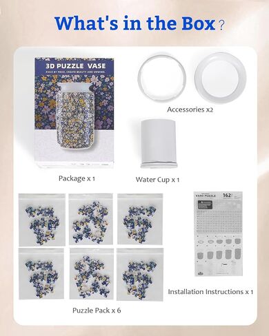 3D Puzzle Vase, 162 Pieces 3D Puzzles for Adults with Flowers, Unique Arts and Crafts for Adults, Unique Housewarning Gifts for Women, Puzzle Vase for Home and Office Decor (Petaled Shard) in Saudi Arabia