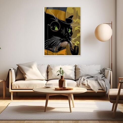 Paint by Numbers kit for Adults Framed, Animal DIY Oil Painting for Gift Acrylic Adult Paint by Number Kits, Cat Pictures Drawing Paintwork Art on Canvas, Enhance Your Artistic Skills 12x12inch in Saudi Arabia