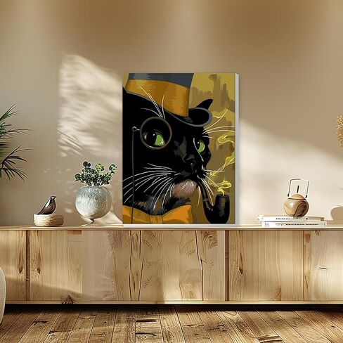 Paint by Numbers kit for Adults Framed, Animal DIY Oil Painting for Gift Acrylic Adult Paint by Number Kits, Cat Pictures Drawing Paintwork Art on Canvas, Enhance Your Artistic Skills 12x12inch in Saudi Arabia