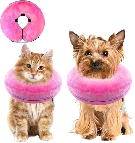 Dog Cone, Uadonile Inflatable Dog Cone Collar for Dogs and Cats, Dog Neck Collar Recovery E-Collar Alternative After Surgery, Elizabethan Collar for Dogs Recovery(Tie-dye Purple Blue, S) in Kuwait