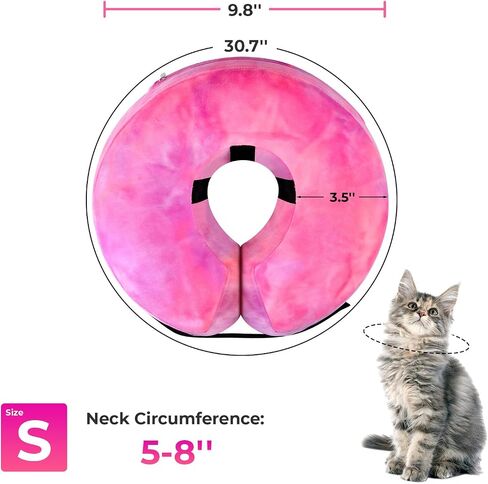 Dog Cone, Uadonile Inflatable Dog Cone Collar for Dogs and Cats, Dog Neck Collar Recovery E-Collar Alternative After Surgery, Elizabethan Collar for Dogs Recovery(Tie-dye Purple Blue, S) in Kuwait