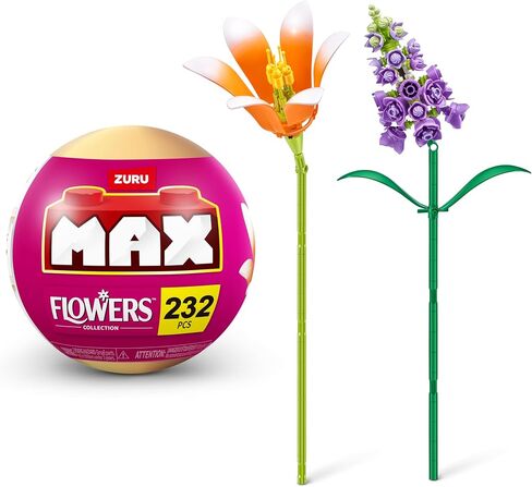 MAX Premium Flowers Building Bricks Collection (up to 243 Pieces, 2 Flowers per Capsule, 10 to Collect). (Lily and SnagDragon, 1 Capsule) in Saudi Arabia