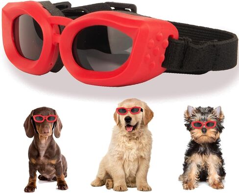Dog Goggles Small Breed, UV/Wind/Dust/Fog Protection Pet Sunglasses with Adjustable Strap,Outdoor Dog Sunglasses for Small Dogs,Easy Wear,Soft Dog Goggles in Kuwait