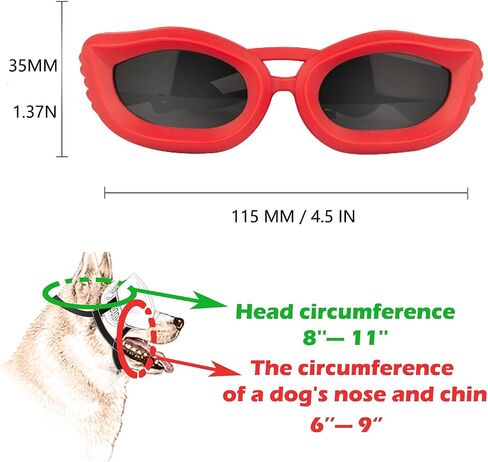 Dog Goggles Small Breed, UV/Wind/Dust/Fog Protection Pet Sunglasses with Adjustable Strap,Outdoor Dog Sunglasses for Small Dogs,Easy Wear,Soft Dog Goggles in Kuwait