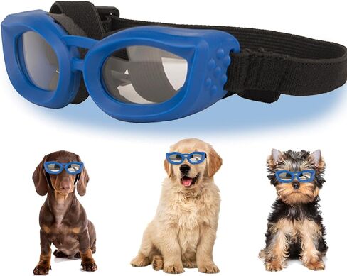 Dog Goggles Small Breed, UV/Wind/Dust/Fog Protection Pet Sunglasses with Adjustable Strap,Outdoor Dog Sunglasses for Small Dogs,Easy Wear,Soft Dog Goggles in Kuwait