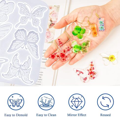 YODOYO Resin Earring Molds 5pcs Mushroom Earring Resin Molds Keychain Making Kit Earrings Pendant Necklace Keychains Silicone Resin Jewelry Molds DIY Art Craft Jewelry Making Supplies Kit in Kuwait