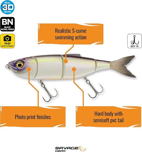 Savage Gear 4Play Pro Fishing Bait, 3/4 oz, Sexy French Pearl, Realistic Contours, Colors & Movement, Durable Construction, Rigged with SG ST36 Trebles, PHP Colors in Kuwait