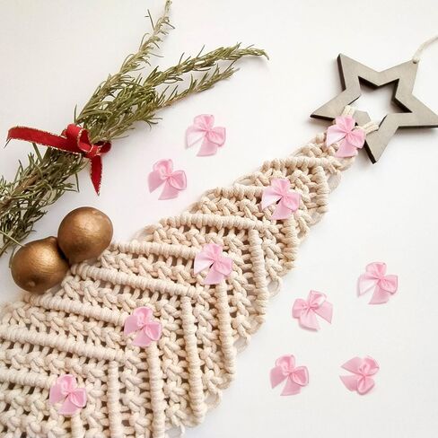 35pcs Mini Ribbon Bows, Satin Ribbon Bow, Cute Soft Bowknot Sewing Accessories for Flowers Bakery Wrapping Christmas Wedding Birthday Party Decoration- Pink in Saudi Arabia