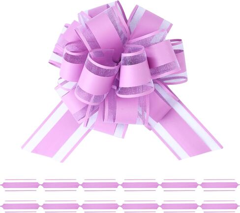 12 PCS 6inch سحب القوس غلاف هدية ، سحب القوس لعيد الميلاد ، عيد الميلاد ، الحفلات ، عطلة ، صناديق هدايا القوس أقواس التعبئة والتغليف لعيد عيد الحب يعرض زهرة الزهور (الأرجواني) in Saudi Arabia