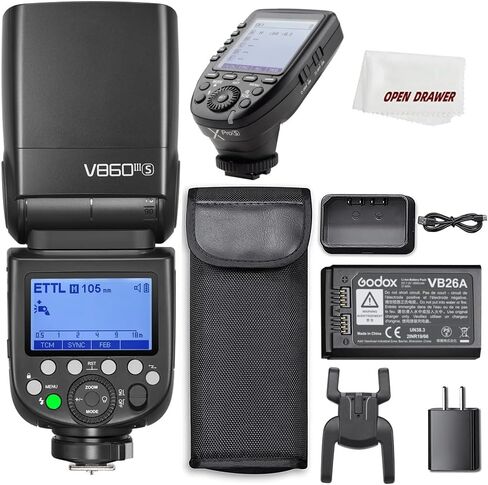 فلاش كاميرا Godox V860III-S TTL 2.4G GN60 HSS مع ضوء تشكيل قابل للتعديل بـ 10 سرعات، بطارية استرداد سريعة للغاية مع جهاز إرسال Xpro-S متوافق مع كاميرا نيكون in Kuwait