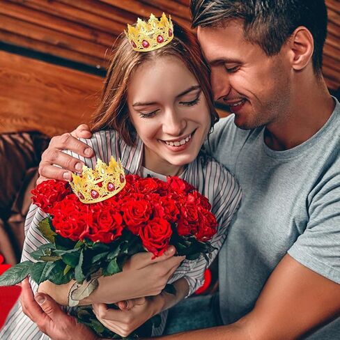 YARIEW Small Crystal Crown Flower Bouquets Accessories Rhinestones Wedding Cake Topper Birthday Crown Cake Decorations Bridal Costume Cosplay Hair Accessories Silver in Saudi Arabia