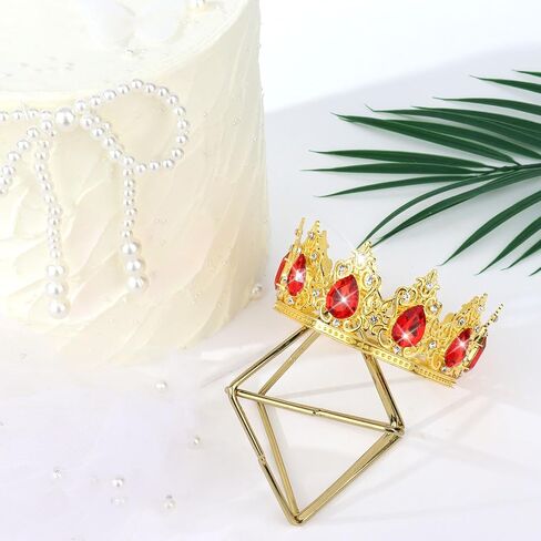 YARIEW Small Crystal Crown Flower Bouquets Accessories Rhinestones Wedding Cake Topper Birthday Crown Cake Decorations Bridal Costume Cosplay Hair Accessories Silver in Saudi Arabia