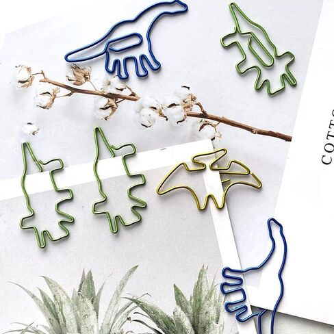 Creative Office Supplies Dinosaur Paper Clips,40pcs Dinosaur Shaped Paperclip,Metal Bookmark Clips Cute Home Office Library Paper Clip (B) … in Saudi Arabia