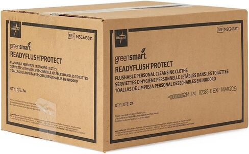 Medline MSC263811 Readyflush Biodegradable Flushable Wipes, Pack of 576, 9 ft. x 13 Inch,Dimethicone in Saudi Arabia