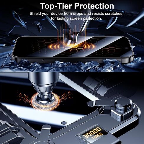 Esanik [2+2 Pack for iPhone 15 Pro Max Privacy Screen Protector 6.7'', [Auto-alignment, auto-dust removal] Anti-Spy Tempered Glass + Camera Lens Protector, 9H Hardness, Case Friendly, Bubble Free in Saudi Arabia