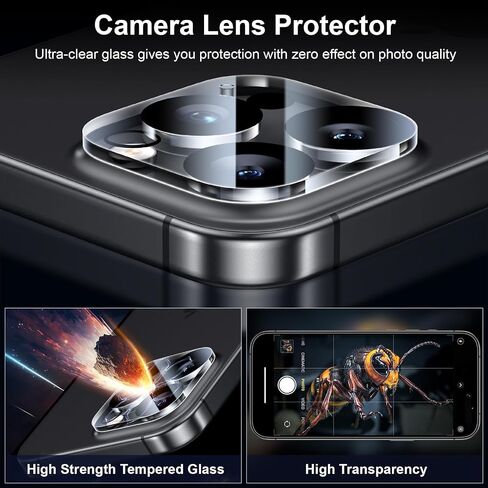Esanik [2+2 Pack for iPhone 15 Pro Max Privacy Screen Protector 6.7'', [Auto-alignment, auto-dust removal] Anti-Spy Tempered Glass + Camera Lens Protector, 9H Hardness, Case Friendly, Bubble Free in Saudi Arabia