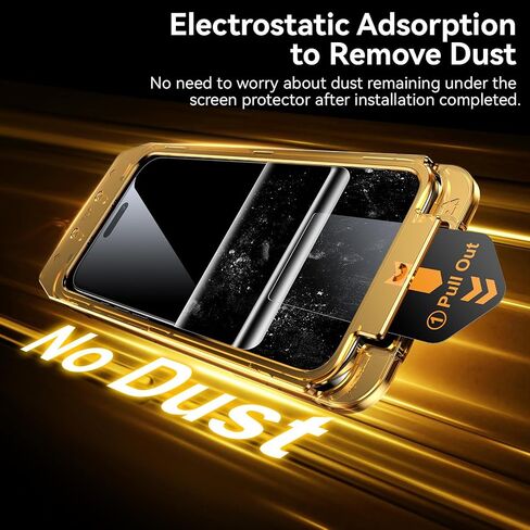 Esanik [2+2 Pack for iPhone 15 Pro Max Privacy Screen Protector 6.7'', [Auto-alignment, auto-dust removal] Anti-Spy Tempered Glass + Camera Lens Protector, 9H Hardness, Case Friendly, Bubble Free in Saudi Arabia