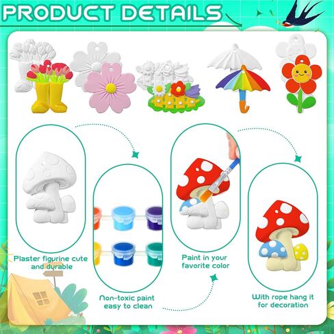 Seenelling 24 Pcs Christmas Ceramic to Paint in July Decorations Painting Kit Unpainted Plaster Statues Paint Your Own Ceramics DIY Ready to Paintable Plaster Figurines for Christmas in July in Kuwait