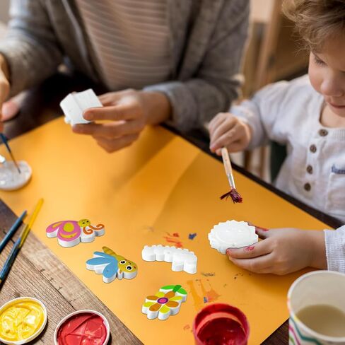 Seenelling 24 Pcs Christmas Ceramic to Paint in July Decorations Painting Kit Unpainted Plaster Statues Paint Your Own Ceramics DIY Ready to Paintable Plaster Figurines for Christmas in July in Kuwait