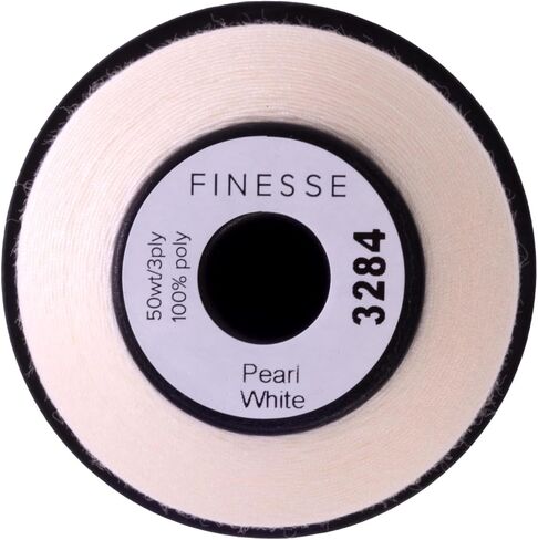 Finesse Quilting Thread | 100% Polyester, 3ply, 50wt | Pearl White, 1,100 Yards in Saudi Arabia