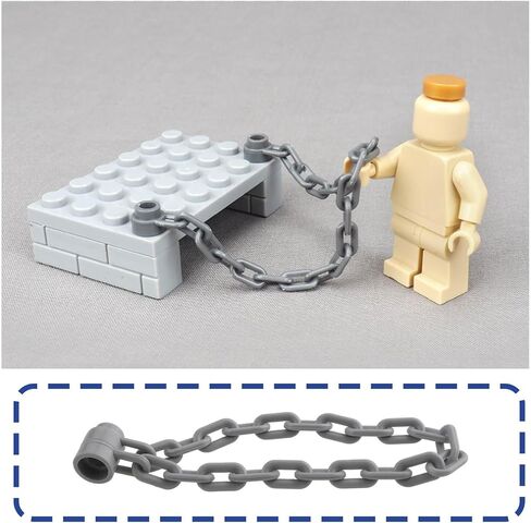 ECSiNG 10PCS Building Block Long Iron Chain Model Compatible with LEGO 30104 Length 12.7cm 21 Links Segmented Chain Construction Model Dark Gray in Saudi Arabia