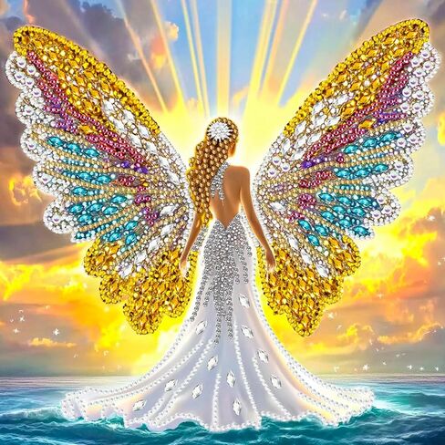 KEYIFA Diamond Art The Cross Diamond Painting Kits for Adults, Special Shaped Rhinestone Rose Diamond Painting Kit with Tools, Partial Drill Gems Art Craft for Home Wall Decor 12x16 inch in Kuwait