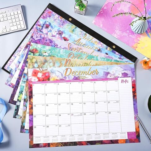 2025-2026 Desk Calendar - Large Desk Calendar 2025-2026, 22" x 17", Jul.2025 - Dec.2026, 18 Months Planning, Large Ruled Blocks, Tear Off Design, 2 Corner Protectors & 2 Hanging Hooks in Kuwait