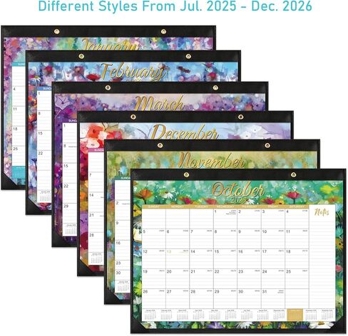 2025-2026 Desk Calendar - Large Desk Calendar 2025-2026, 22" x 17", Jul.2025 - Dec.2026, 18 Months Planning, Large Ruled Blocks, Tear Off Design, 2 Corner Protectors & 2 Hanging Hooks in Kuwait