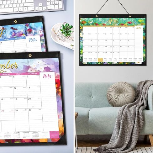 2025-2026 Desk Calendar - Large Desk Calendar 2025-2026, 22" x 17", Jul.2025 - Dec.2026, 18 Months Planning, Large Ruled Blocks, Tear Off Design, 2 Corner Protectors & 2 Hanging Hooks in Kuwait