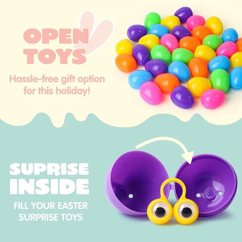 JOYIN 144 PCS Prefilled Easter Eggs with Assorted Toys for Easter Egg Hunt, Party Favors, Basket Stuffers, Classroom Prize Supplies in Saudi Arabia