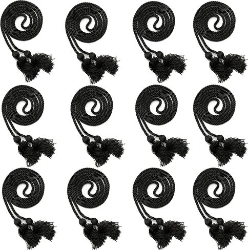 12pcs Graduation Honor Cord 68'' with Soft Touch Tassel (Forest Green) in Saudi Arabia