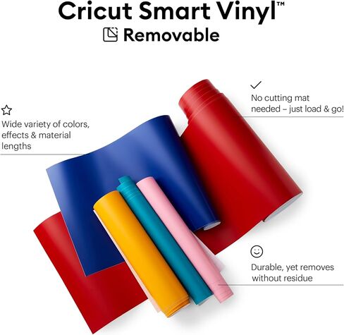 Cricut Smart Removable Vinyl, Black - 3-Pack of 3ft Rolls (13"x36") for Explore and Maker 3 - Matless Cutting for Long cuts up to 12ft in Kuwait