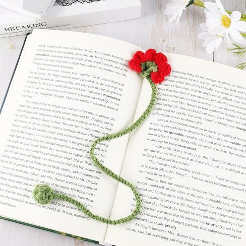 Crochet Bookmarks for Women Girls Kids Knitted Daisy Book Mark for Book Lovers Coworker Bookish Birthday Graduation Gift for Her Him Unique Page Bookmark for Readers Christmas Easter Gifts in Kuwait
