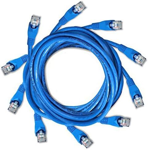 Heavy Duty Cat6 Ethernet Copper LAN Cable with Snagless RJ45 Connectors | 5 Pack and 1FT | 24AWG 550MHz | UL Listed | 10 GB Max Speed for Fast Computer Networking | Black in Saudi Arabia