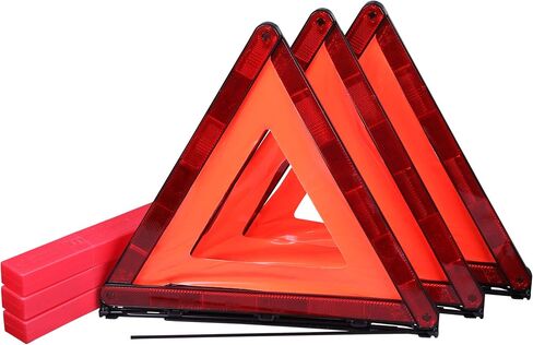 CARTMAN 3 Pack Warning Triangle Reflective Warning Road Safety Triangle Kit with Reinforced Cross Base and Carrying Case in Saudi Arabia