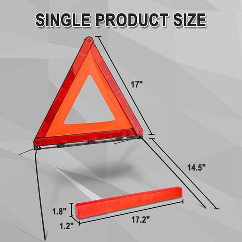 CARTMAN 3 Pack Warning Triangle Reflective Warning Road Safety Triangle Kit with Reinforced Cross Base and Carrying Case in Saudi Arabia