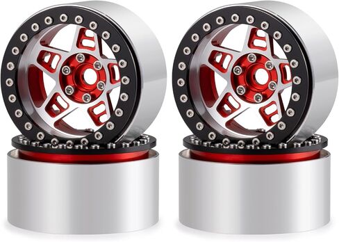 2.2 Beadlock Wheels Rims Aluminum Alloy 4Pcs for AXIAL SCX10 90046 1/10 RC Crawler Upgrade, Silver in Saudi Arabia